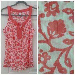 Old Navy coral floral sleeveless top